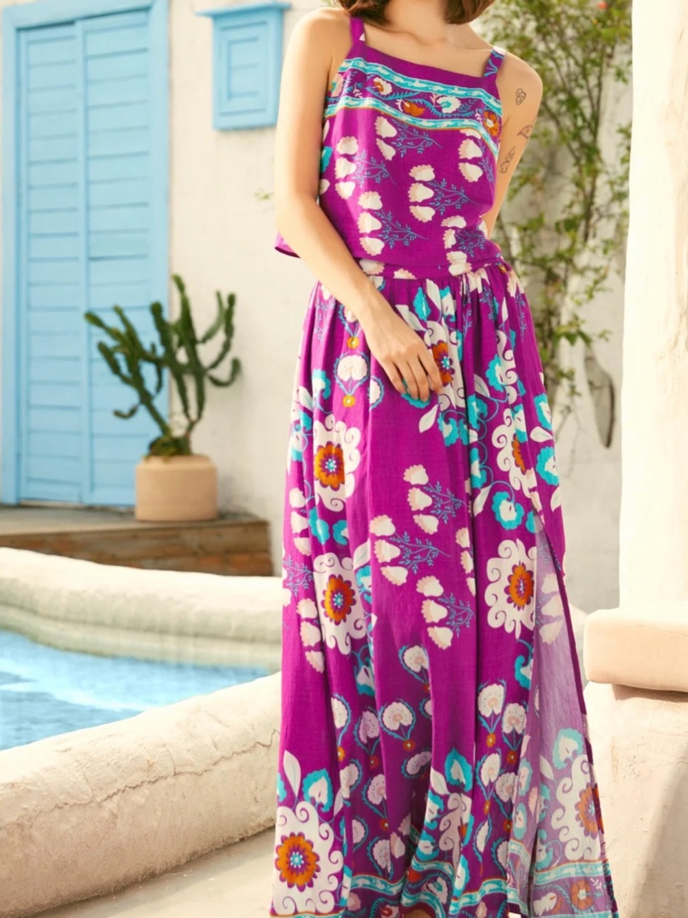 Mod Cloth Morning Melody Skirt Set - Top with Maxi Skirt- size Large NWT - Picture 8 of 12